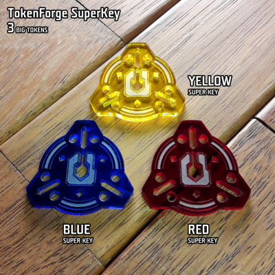 A-LF-286 TokenForge SuperKey. Комплект акриловых токенов (3 больших токена) фото
